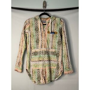 KAVU Southwest Geometric Print Zip Up Hoodie Sweatshirt Womens XS